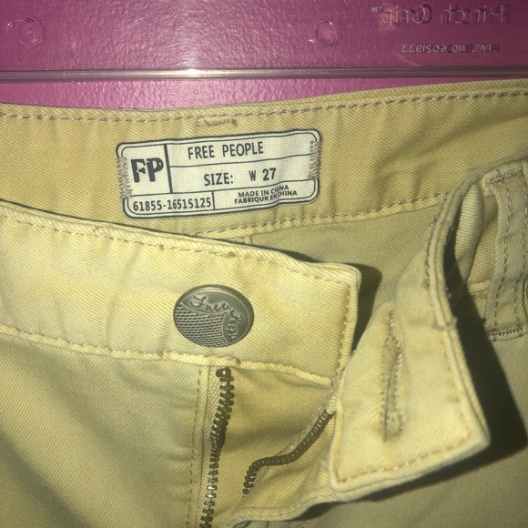 YELLOW FREE PEOPLE JEANS- brand new - Picture 3 of 4